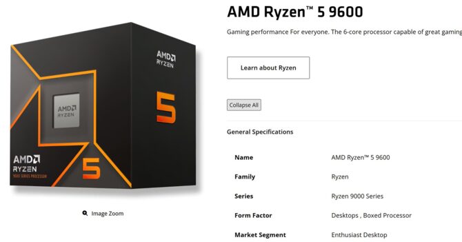 AMD Ryzen 5 9600 - debiutuje nowy 6-rdzeniowy procesor Zen 5. To pierwszy model Granite Ridge z chłodzeniem Wraith Stealth [2]