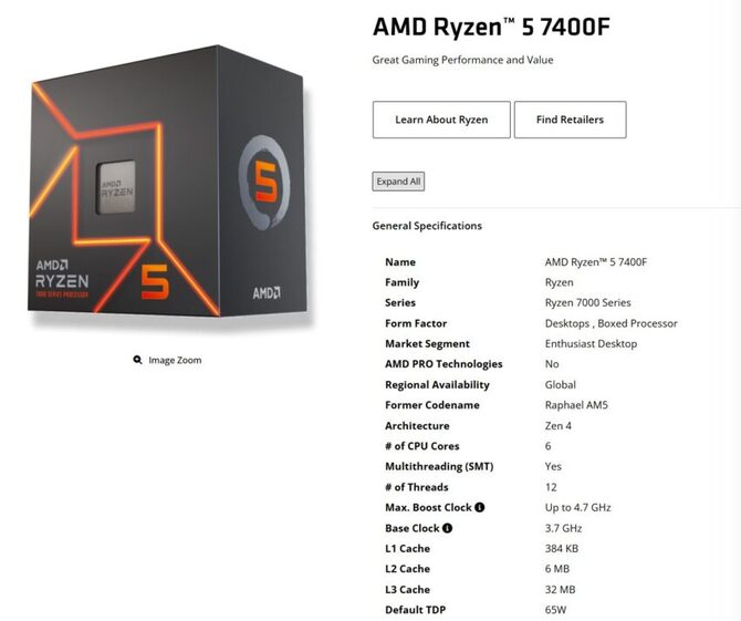 AMD Ryzen 5 7400F - cichy debiut 6-rdzeniowego procesora Zen 4. To atrakcyjny układ dla oszczędnych użytkowników [2]