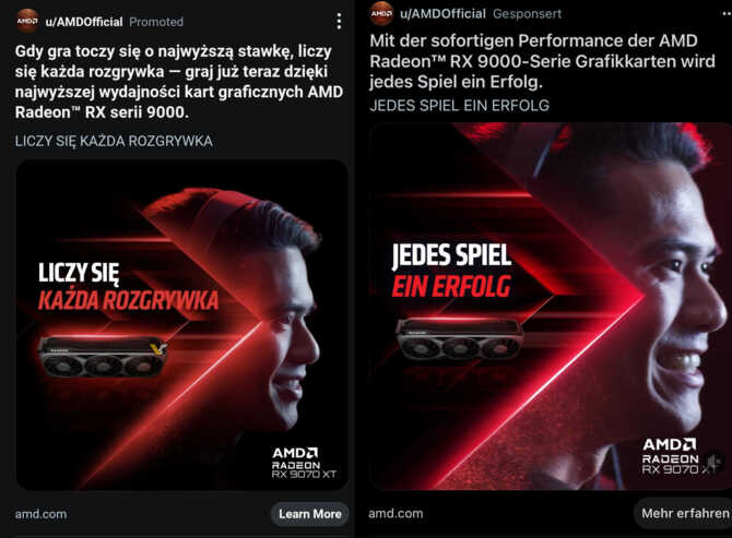 AMD wyjaśnia powód marcowej premiery kart graficznych Radeon RX 9070 (XT). Jednocześnie karty są promowane na Reddit [3]