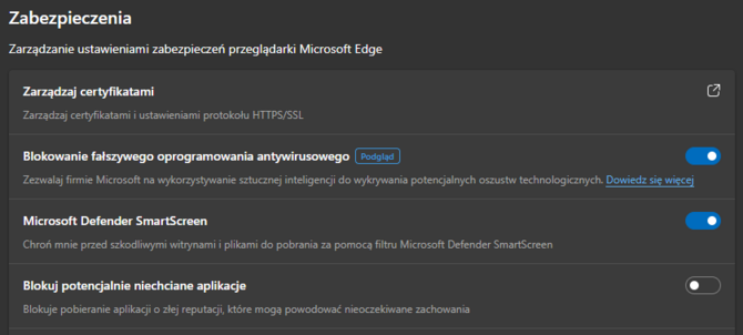 Microsoft Edge chce nas chronić przed atakami scareware. Pomoże w tym model AI, który działa lokalnie na PC z Windowsem [2]