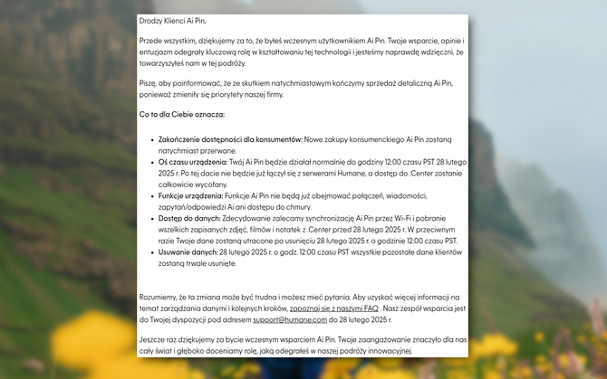 Uważaj na to, co kupujesz, jeśli ma związek ze sztuczną inteligencją. AI Pin wycofany, a zwrot pieniędzy nie przysługuje wszystkim [3]