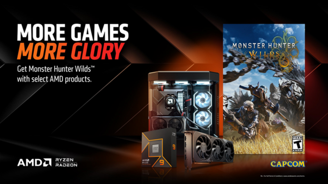 Monster Hunter Wilds za darmo przy zakupie wybranych procesorów AMD Ryzen i kart graficznych AMD Radeon [1]