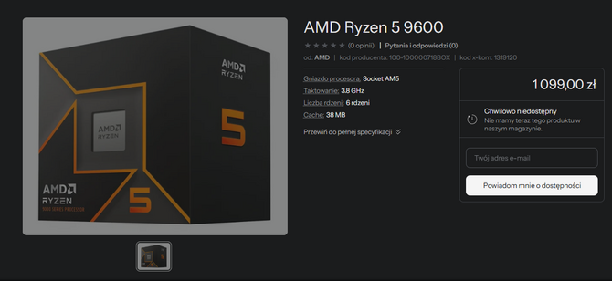 AMD Ryzen 5 9600 w końcu doczekał się pierwszego testu. Nowy procesor Zen 5 za moment powinien trafić na rynek [3]