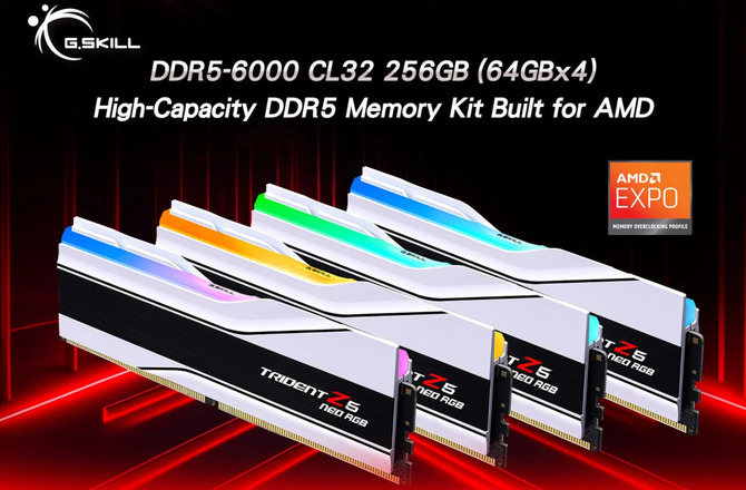 G.SKILL przedstawia pierwszą na świecie pamięć RAM DDR5 o pojemności 256 GB. Idealna dla procesorów AMD Ryzen [1]