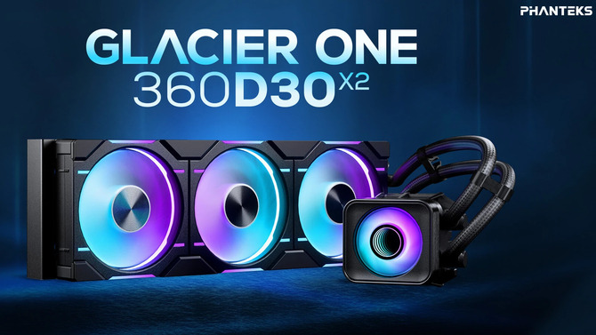 Phanteks Glacier One D30 X2 - premiera dużych i wydajnych chłodzeń cieczą typu AiO z wentylatorem dla sekcji VRM [1]