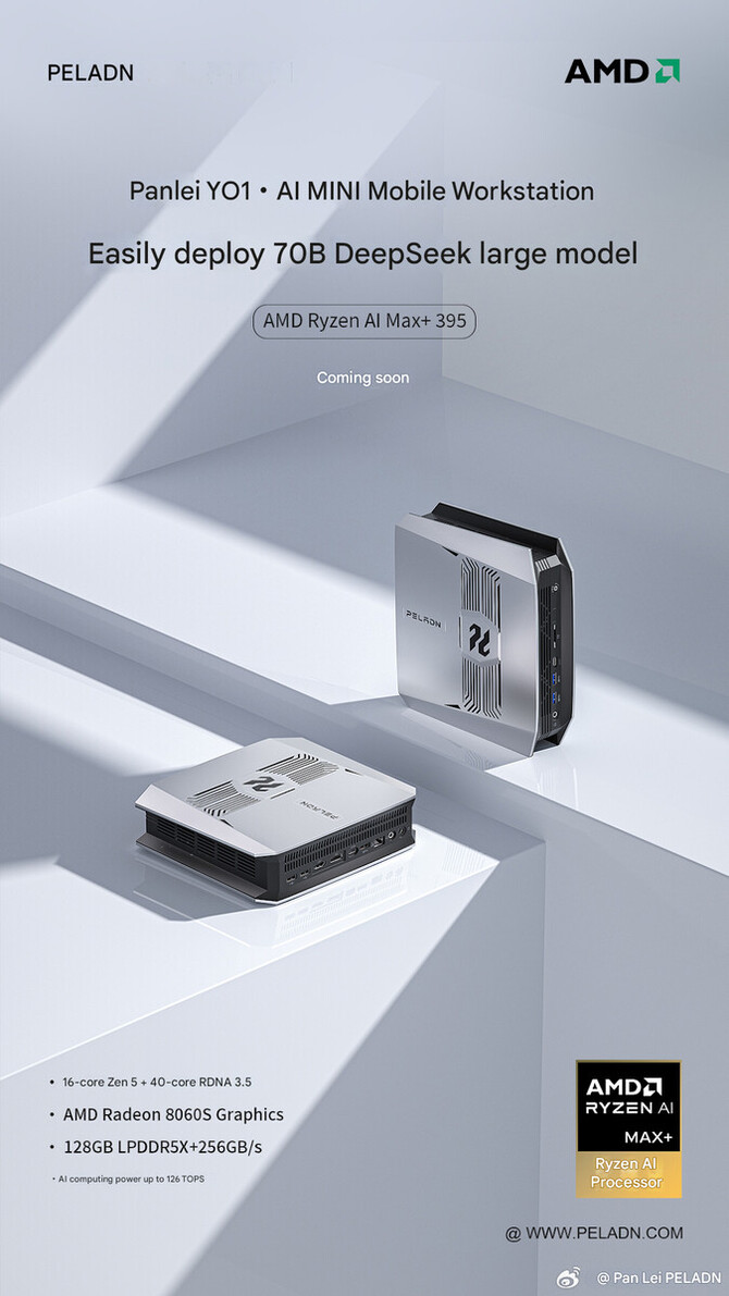 PELADN YO1 Mini PC - Niewielki zestaw komputerowy z AMD Ryzen AI Max+ 395 oraz 128 GB pamięci RAM [2]