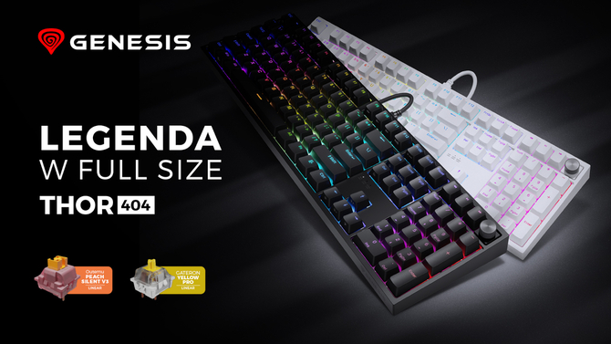 Genesis Thor 404 - powrót udanej klawiatury mechanicznej w większej odsłonie. Hot-Swap, podświetlenie RGB i wiele więcej [1]