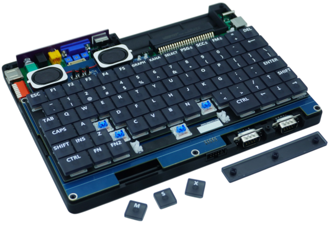 Retro-inspirowany OneChipBook-12 to samodzielny zestaw deweloperski FPGA z ekranem 1024×768 i mechaniczną klawiaturą [1]