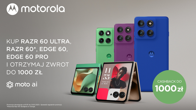 Smartfon motorola edge 60 debiutuje wraz ze swoimi braćmi. Na start dla nowości z linii edge i razr przygotowano promocyjną ofertę [1]