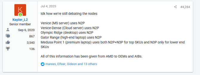 AMD Olympic Ridge, Gator Range oraz Medusa Point - Procesory Zen 6 w większości skorzystają z litografii TSMC N2P [2]