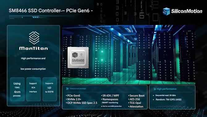 Silicon Motion zaprezentuje kontroler SM8466 dla nośników SSD PCIe 6.0 na FMS 2025. Transfer danych nawet do 28 GB/s [2]