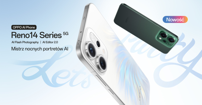 OPPO Reno14 5G i OPPO Reno14 FS 5G - premiera smartfonów. Można liczyć na dobre aparaty fotograficzne wspierane przez AI [1]