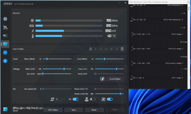 MSI Afterburner 4.6.6 Beta 5 wprowadza obsługę trzykanałowego sterowania napięciem dla autorskich kart MSI GeForce RTX 5000 [2]