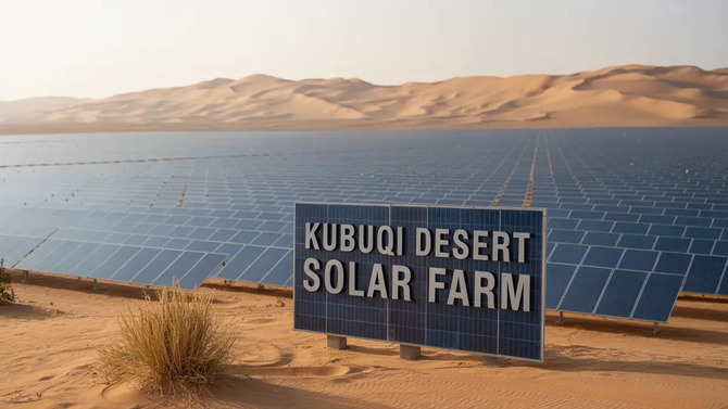 NASA dokumentuje budowę chińskiego muru solarnego o mocy 100 GW w pustyni Kubuqi. Całość powstanie do 2030 roku [1]