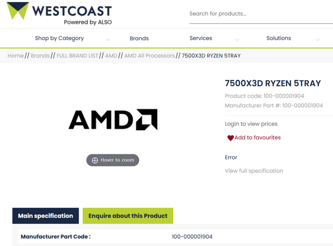 AMD Ryzen 5 7500X3D - Firma przygotowuje bardziej ekonomiczną wersję procesora Ryzen 5 7600X3D [2]