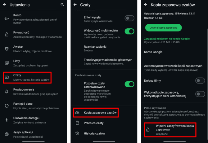 WhatsApp z prostszym szyfrowaniem kopii zapasowej czatów. Już wkrótce zabepieczymy ją kluczem dostępu, zamiast długiego hasła [2]