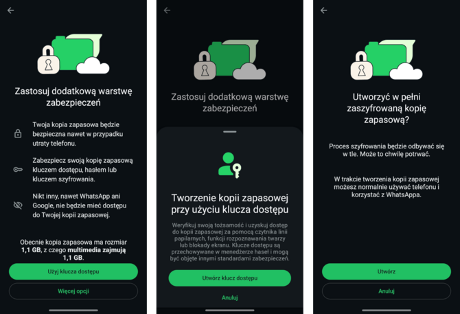 WhatsApp z prostszym szyfrowaniem kopii zapasowej czatów. Już wkrótce zabepieczymy ją kluczem dostępu, zamiast długiego hasła [3]