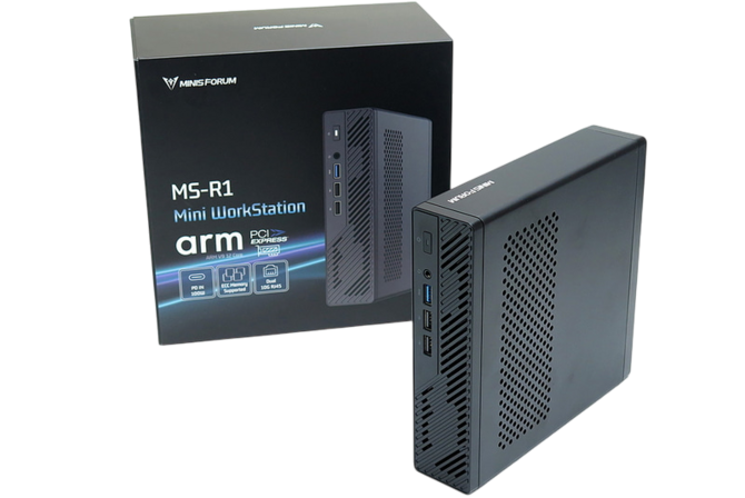 Minisforum MS-R1 to pierwszy mini PC z chińskim procesorem ARM CIX P1 i slotem PCIe x16 dla kart graficznych [1]