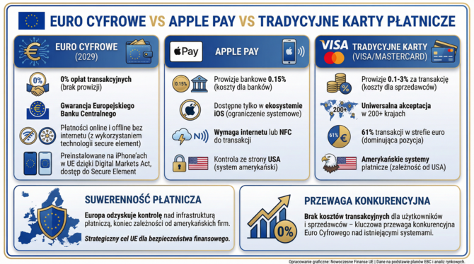 Europejski Bank Centralny szykuje odpowiedź na dominację Visa, Mastercard i Apple Pay. Euro cyfrowe bez opłat transakcyjnych [2]