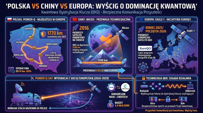 Chiny mają Micius, Europa odpowiada Eagle-1. Konsorcjum NASK i Creotech realizuje projekt PIONIER-Q-SAT za 9,9 mln euro [2]