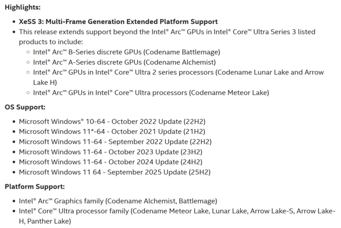Intel XeSS Mutli Frame Generation jest już dostępne dla wszystkich układów graficznych ARC, w tym Alchemist i Battlemage [2]