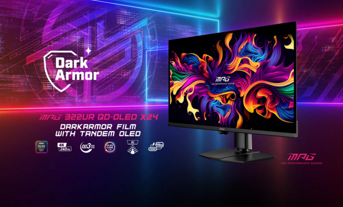 MSI MPG 322UR QD-OLED X24 oraz MAG 321UP QD-OLED X24 - Nowe monitory 4K z ekranami Tandem OLED od Samsung Display [1]