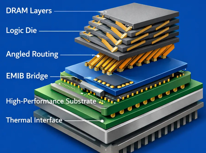 Z-Angle Memory nabiera kształtów. Intel ujawnia plany układu HB3DM, który ma uderzyć w słabe punkty HBM na rynku AI [3]