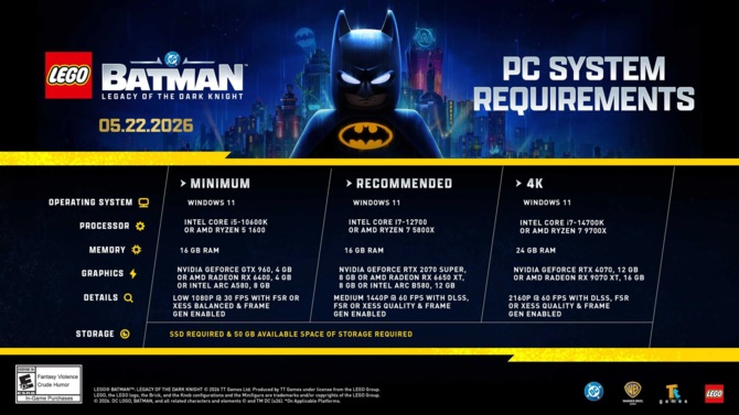 Wymagania sprzętowe LEGO Batman: Legacy of the Dark Knight PC. Twórcy radzą, aby bez Frame Generation nie podchodzić do gry [2]