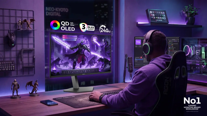 Dostawy monitorów OLED rosną mimo słabszego kwartału. ASUS przed Samsungiem, LG trzyma niszę ultrawide [1]