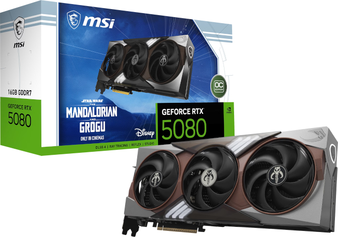 MOCna karta graficzna w limitowanej edycji - MSI GeForce RTX 5080 Star Wars Mandalorian i Grogu nie tylko do gier ze świata Star Wars [nc1]