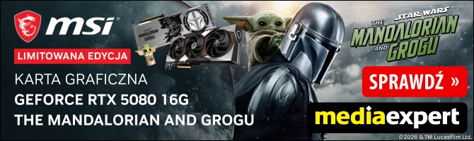MOCna karta graficzna w limitowanej edycji - MSI GeForce RTX 5080 Star Wars Mandalorian i Grogu nie tylko do gier ze świata Star Wars [nc1]