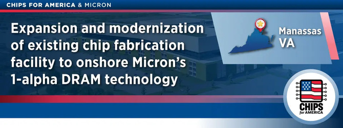 Micron rozbudowuje fabrykę w Manassas za ponad 2 mld dolarów. Produkcja 1α DRAM ma ruszyć pełną parą do końca 2026 roku [4]
