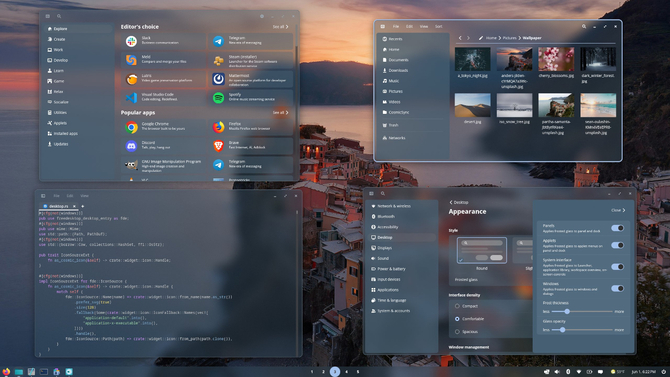 COSMIC od System76 będzie mógł wyglądać jak Windows 11. Nowy styl frosted glass nadchodzi do świeżego pulpitu Linuksa [4]