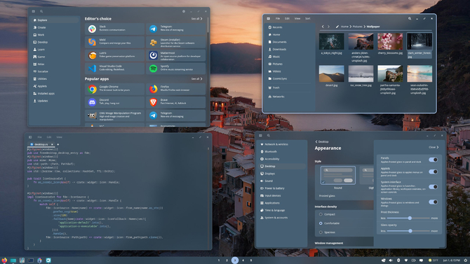 COSMIC od System76 będzie mógł wyglądać jak Windows 11. Nowy styl frosted glass nadchodzi do świeżego pulpitu Linuksa [5]