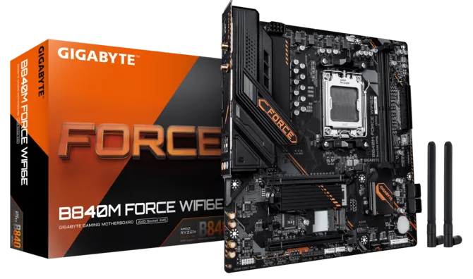 Gigabyte B840M FORCE WIFI6E - nowa płyta główna pod układy AMD Ryzen. Bez PCIe 5.0, ale za to z obsługą Wi-Fi 6E  [1]