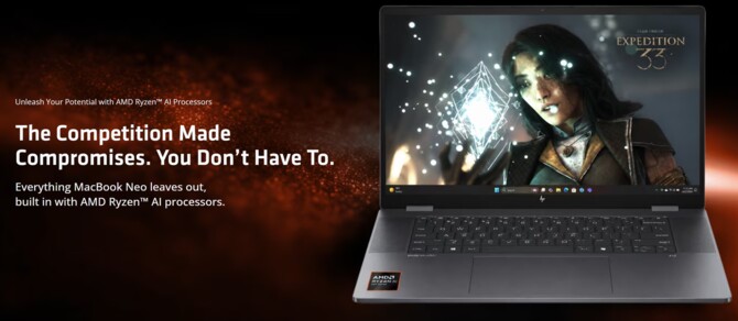 Nowa kampania AMD wskazuje, dlaczego laptopy z procesorami Ryzen są lepszym wyborem niż Apple MacBook Neo [2]
