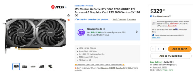 NVIDIA GeForce RTX 3060 wraca do sprzedaży w USA i Europie, ale ceny nie zachęcają do nabycia starszego układu Ampere [2]