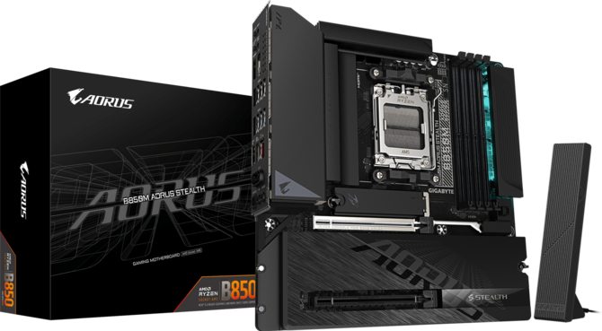 Gigabyte B850M AORUS STEALTH oficjalnie. Nowa płyta główna ukrywa złącza z tyłu laminatu [1]