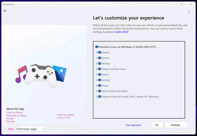 Usuń telemetrię i śmieci z Windows dosłownie kilkoma kliknięciami. Aplikacja BloatyNosy Ci w tym pomoże [nc1]