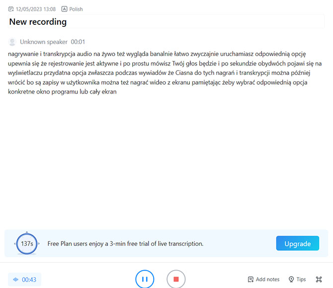 Transkrypcja audio, video i spotkań online do tekstu, również po polsku. Usługa Notta.AI sporo rzeczy zrobi za darmo [nc1]
