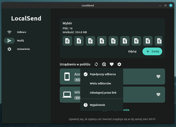 Łatwe przesyłanie plików między telefonami i komputerami. Bezprzewodowo i za darmo. Oto narzędzie LocalSend [nc1]