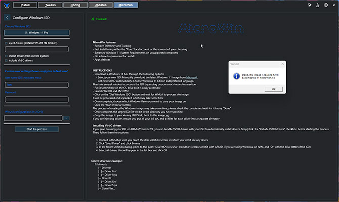 Odchudzona instalacja Windows 11 w kilku krokach, dzięki MicroWin. Mniej śmieci, lokalne konto użytkownika, brak TPM 2.0 [nc1]