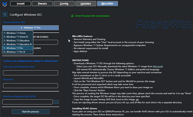 Odchudzona instalacja Windows 11 w kilku krokach, dzięki MicroWin. Mniej śmieci, lokalne konto użytkownika, brak TPM 2.0 [nc1]