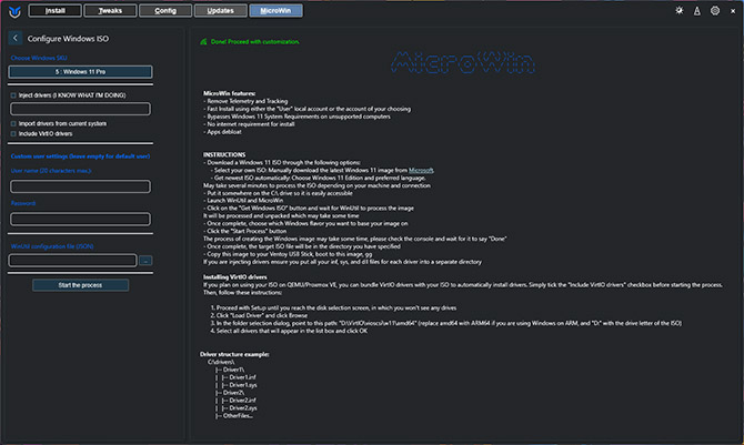 Odchudzona instalacja Windows 11 w kilku krokach, dzięki MicroWin. Mniej śmieci, lokalne konto użytkownika, brak TPM 2.0 [nc1]